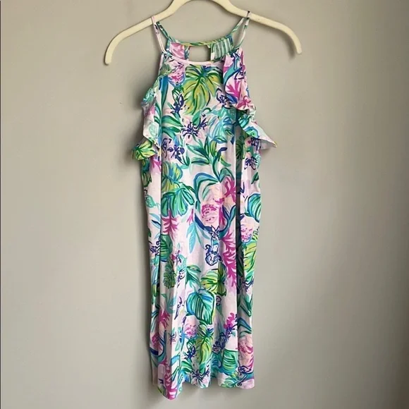 Lilly Pulitzer Floral Sleeveless Billie Ruffle Dress Mermaid In The Shade XS - Picture 3 of 11